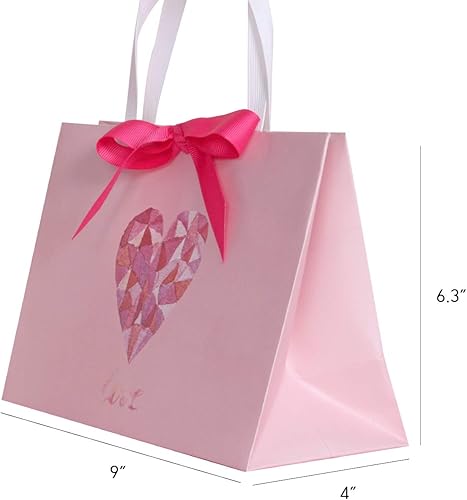 Miniatura 2 de PAPERIST 10pcs 9x4x6.3 colorido bolsa de papel rosa con cinta, pequeña bolsa de regalo, perfecta para mini regalo