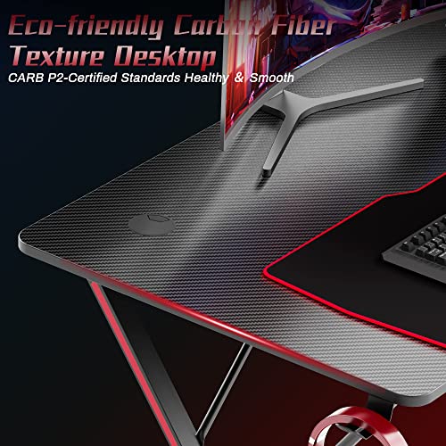 Eureka Ergonomic Gaming Desk 31 Inch,Small Gaming Table For Kids, X Shaped Computer Desk With Mouse Pad, Carbon Fiber Home Office Desk With Cup Holder & Headphone Hook & Controller Stand,Black #TOP3