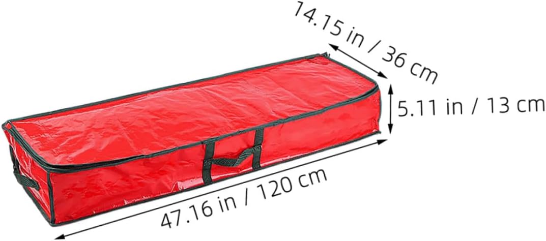 VICASKY Christmas Tree Storage Bag Waterproof Extra Large 120x36x13cm Red Tree Carrier Bag with Handles for Holiday Decor and Wrapping Paper Organization