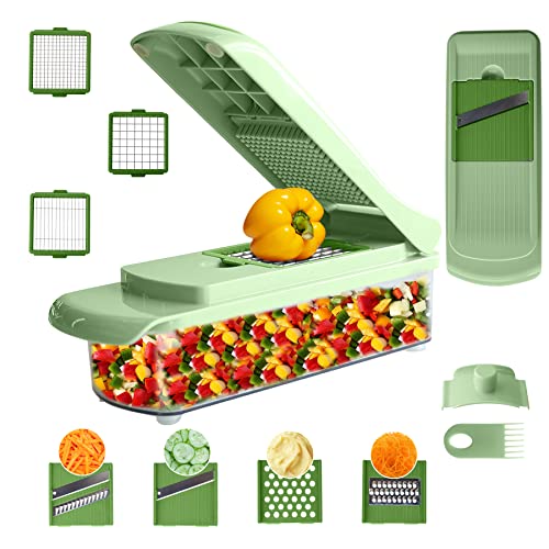 March 10th Vegetable Chopper, Mandoline Slicer, Shredder with 7 different blade sizes - Onion Chopper, Vegetable Shredder, Potato Shredder, Fruit Shredder