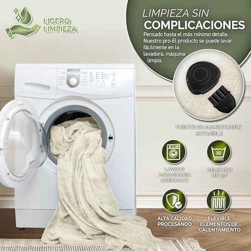 Miniatura 4 de Sinnlein Manta Electrica Con Apagado Automático Manta Térmica Eléctrica Con 9 Niveles De Temperatura Manta Acogedora Para Cama, Sofá Cobija Eléctrica Con Temporizador Y Pantalla Digital