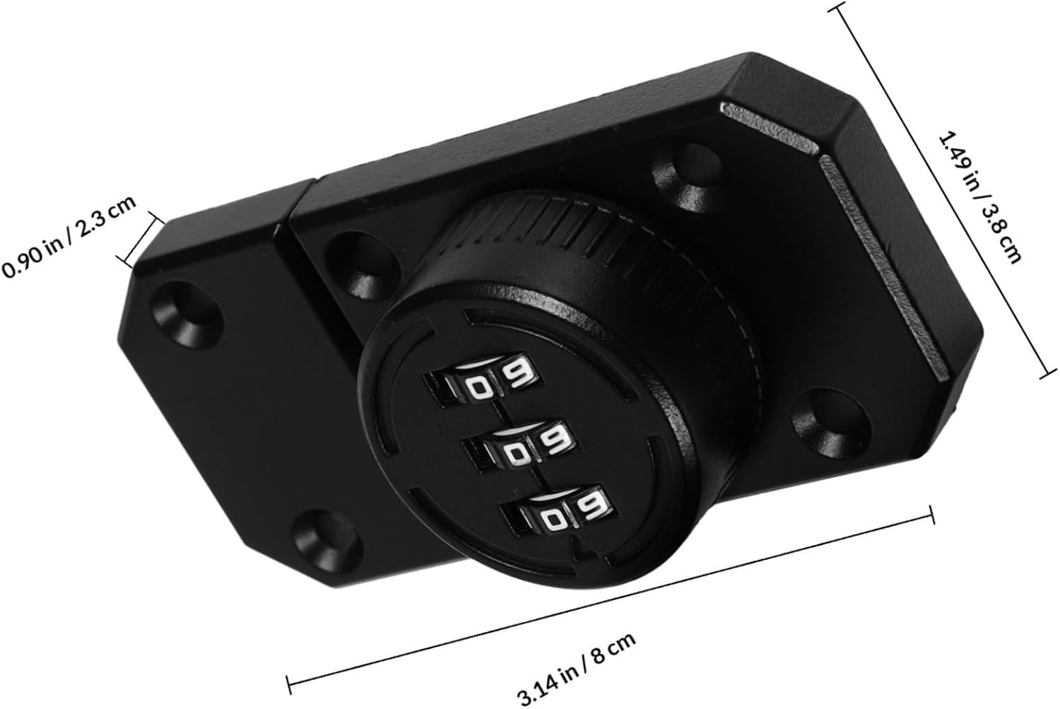 Combination Cabinet Door Lock Latch with Screw Mount 90-Degree Indoor Security Lock for Closet Wardrobe Cabinet Doors for Home and Office Use