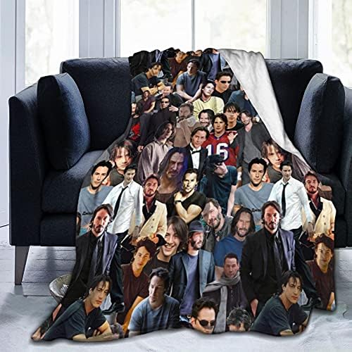 Gadimen Keanu Reeves Throw Blanket, Super Soft Lightweight Flannel Fleece Blankets for Bed Couch Sofa, All Season Warm Cozy Fuzzy Plush Microfiber Blanket for Hot Sleepers 50x40 inches