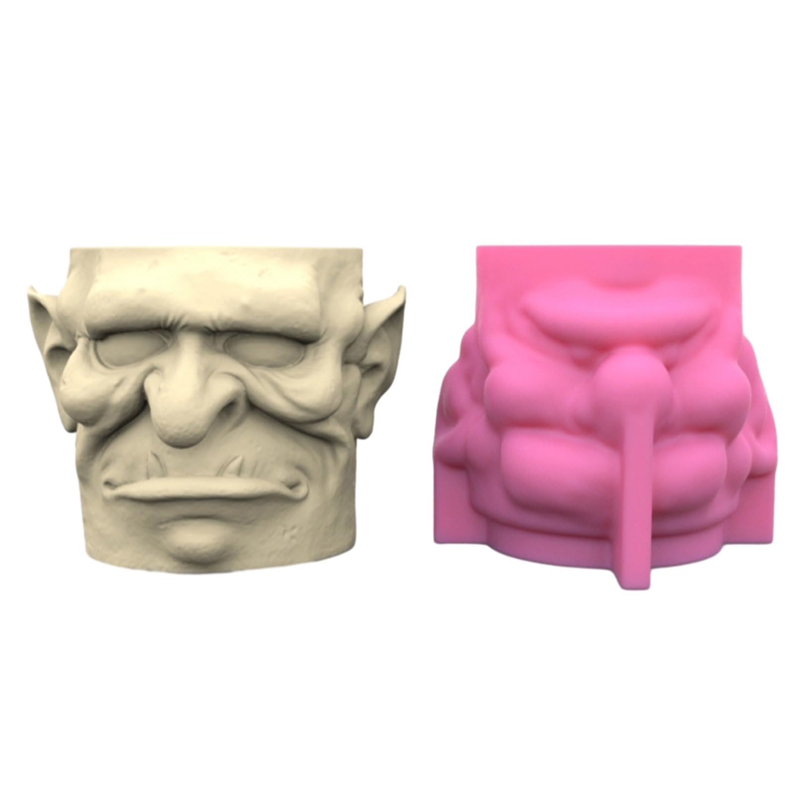 Tsophreniq Pots Silicone Mold Vase Epoxy Resin Molds 3D Monsters Pen Holder Planter Candlestick Making Decor Flower Pots