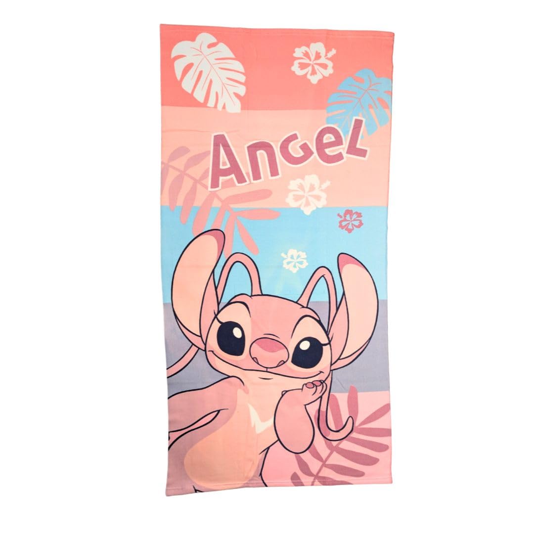 My Sweety Pop Stitch - Pink/Blue - Stitch Beach Towel – Bath Towel – Lilo And Stitch – Children's – 70 X 140 Cm – 100% Polyester – Holiday – Gift Idea (Stitch – Pink/Blue)
