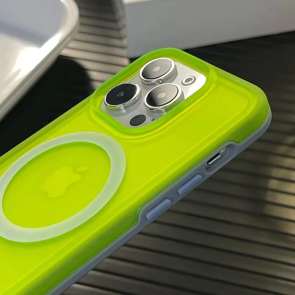 Neonowe, cukierkowe, półprzezroczyste, wstrząsoodporne etui na telefon do iPhone'a 16 12 13 14 15 Pro Max z funkcją ładowania bezprzewodowego, matowe, miętowo-zielone, do iPhone'a 13