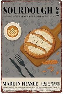 Sourdough Bread Coffee Metal Sign 8X12 Inch