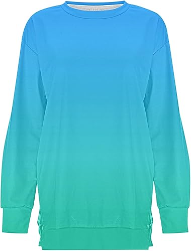 Miniatura 2 de Sudaderas de otoño para mujer, sudaderas casuales de manga larga con cuello redondo y teñido anudado