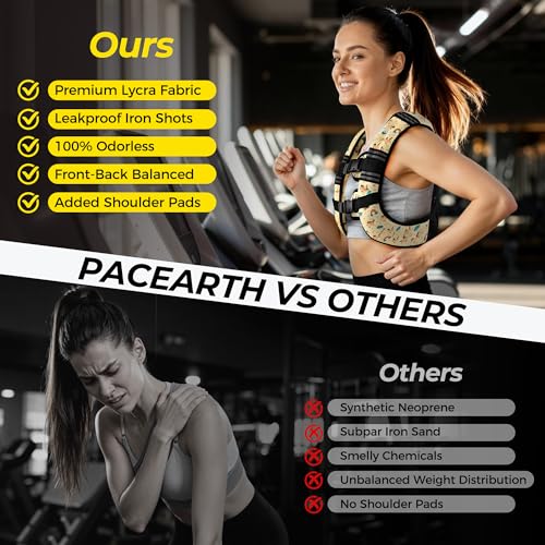 Image of PACEARTH Weighted Vest,6lb /8lb /10lb /12lb /16lb /20lb /25lb /30lb Weight Vest with Reflective Stripe, Body Weight Vests for Women, Men, Weight Loss Workout, Strength Training, Running, Walking, Jogging