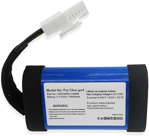 Miniatura 2 de 7800mAh SUN-INTE-118, 1INR1966-3, ID998 Battery Replacement Compatible with JBL Charge 4 Portable Bluetooth Speaker