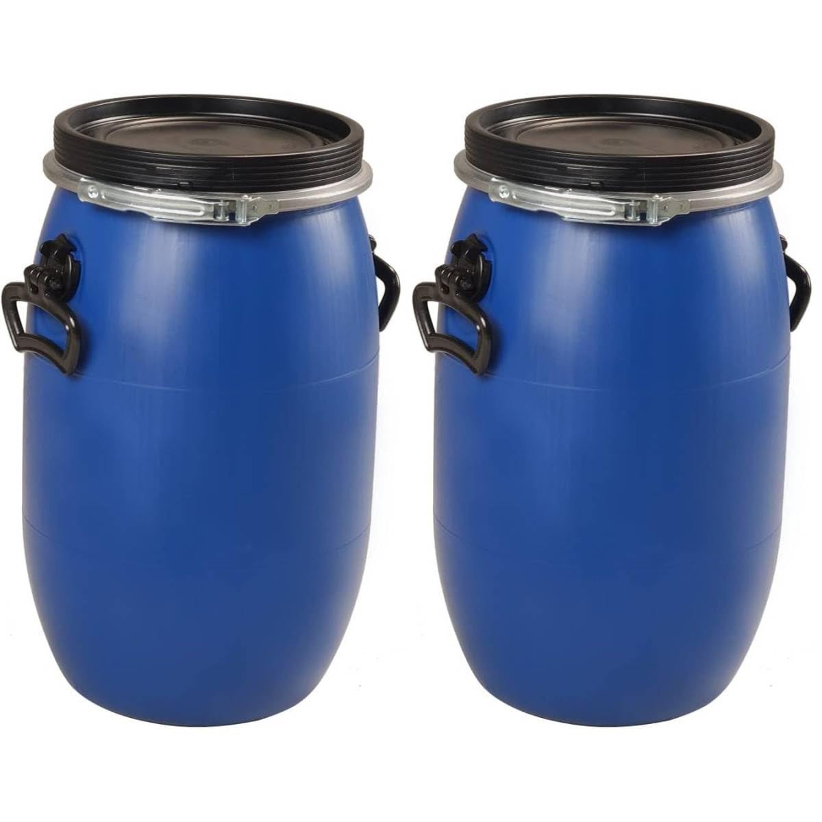 Multitanks Lot de 2 fûts de 30L PEHD à ouverture totale pour produits chimiques et alimentaires