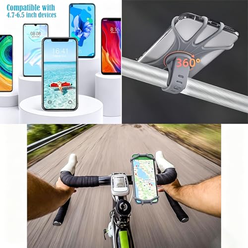 ZHJINGYU Support Téléphone Vélo Moto Rotation 360° Universel Gris – vue 4