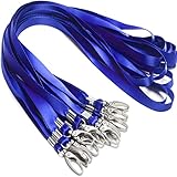 Antspirit 50 Pack Lanyards for Id Badges Holder Bulk Lanyard with Clip Swivel Hooks(Blue)