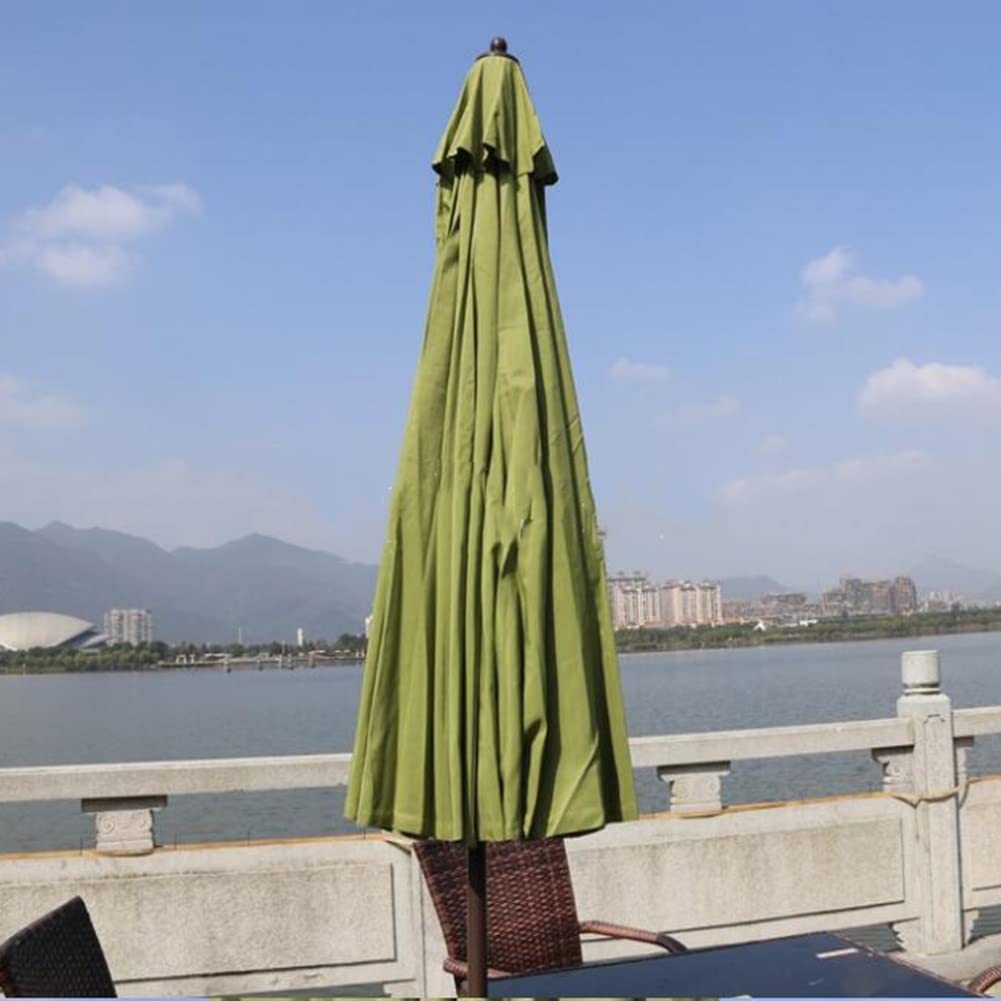 Wasserdichter Terrassenschirm für den Außenbereich, ø 300 cm, Knickbar Verstellbarer Shanghai-Gartenschirm, Markttisch-Sonnenschirm, Druckknopf-Neigbar (Color : Green)