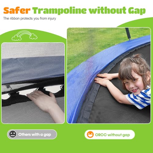 Image of ORCC 1300LBS Weight Capacity Trampoline 16 15 12FT with Basketball Hoop Water Sprinkler Spiral Ground Stakes Outdoor Yard Trampolines for Kids Adults