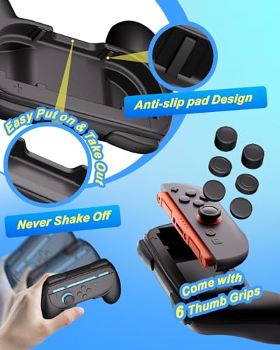 Image of Joy-Con Grips for Nintendo Switch 2 (2025), 2 Pack Joycon Accessories for Multiplayer Game Friend Family Game Night Party, Larger SL SR Triggers Ergonomic Nintendo Switch 2 Joycon Grip & Thumb Grips