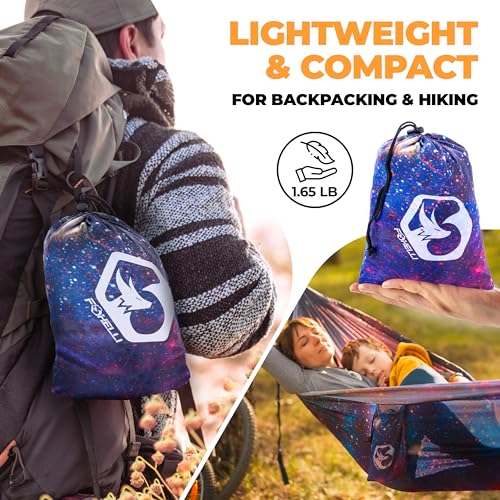 image for Foxelli Camping Hammock – Ultralight Hammock for Backpacking, Hiking