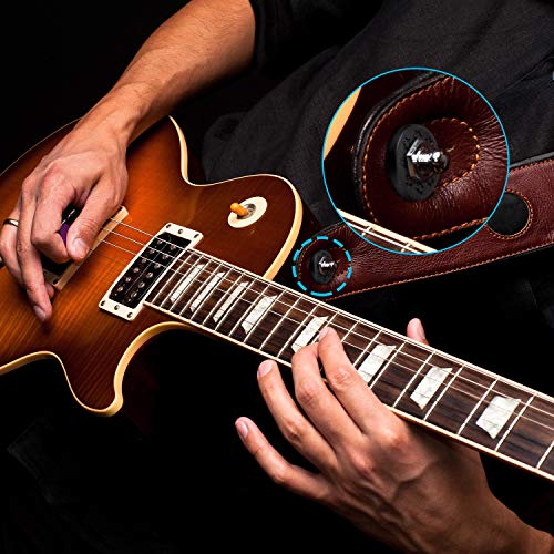 12 Stücke Gitarren Gurt Schlösser Silikon Gurtschlösser Gummi Gitarren Gurt Blöcke Gitarren Schutz (Schwarz)