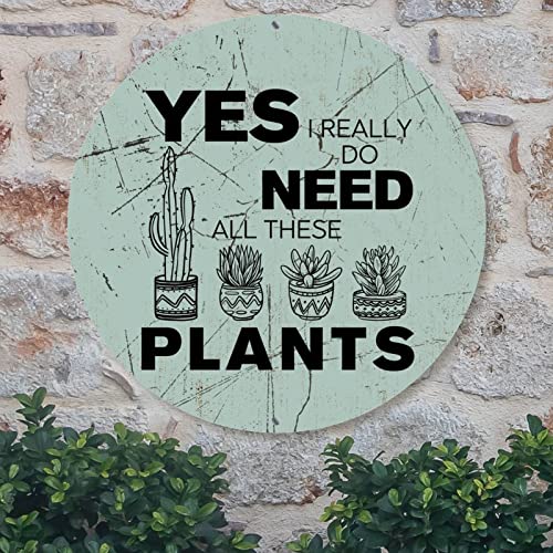 Littlegrove Seeds Vintage Plants Metal Sign Yes I Really Do Need All These Plants Aluminum Metal Sign Tropical Houseplant Wall Art Farmhouse Decorative Sign Rustic Indoor & Outdoor Decor 12X12In #TOP1
