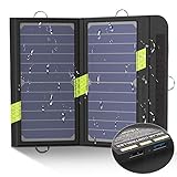 Solar Charger, X-DRAGON 14W SunPower Solar Panel with SolarIQ Technology& Dual USB Port for iPhone, ipad mini, iPod, Samsung, Android Smartphones and More Other Devices