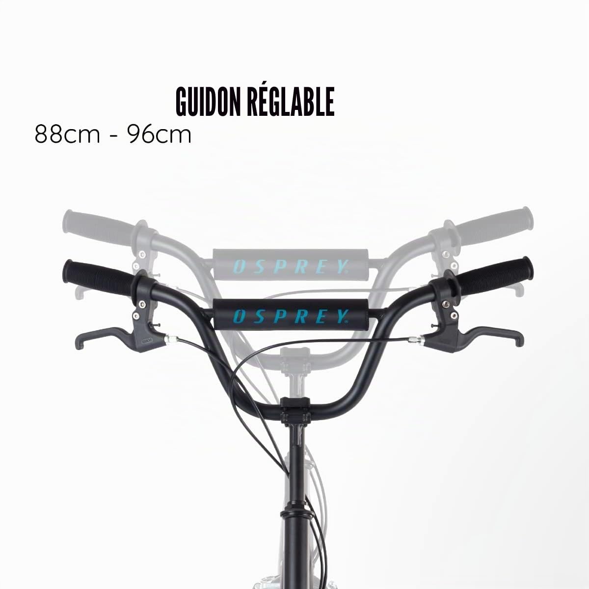 Osprey Trottinette BMX pour Adultes et Adolescents avec Grandes Roues et Guidon réglable pour Tout-Terrain, Plusieurs Couleurs