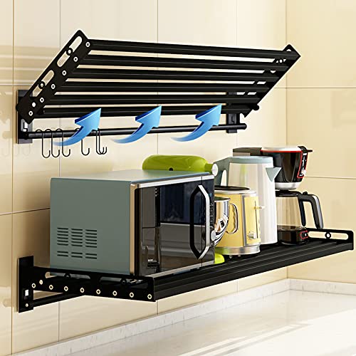 Support de rangement pour micro-ondes étagère de cuisine suspendue et pliable - 3