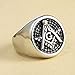 Eosing Masonic Ring Freemason Member Silver Stainless Steel Compass Mason Jewelry Band