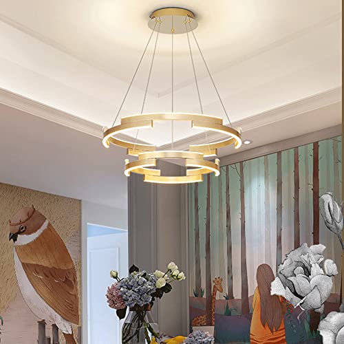 Luminaire suspendu à double couche à LED géométrique pour chambre