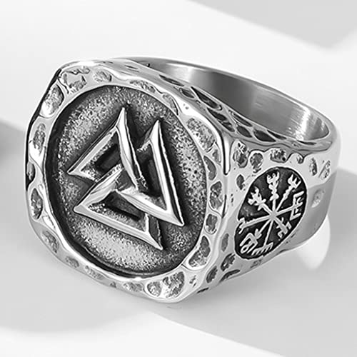Jude Jewelers Stainless Steel Retro Vintage Nordic Vikings Valknut Pirate Compass Scandinavian Biker Ring3