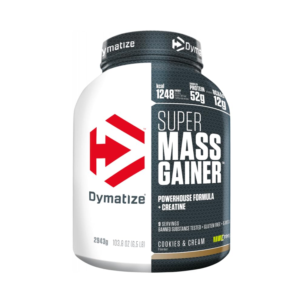 Dymatize Super Mass Gainer Cookies & Cream 2,9 kg - Poudre Weight-Gainer + Glucides BCAA et Caséine
