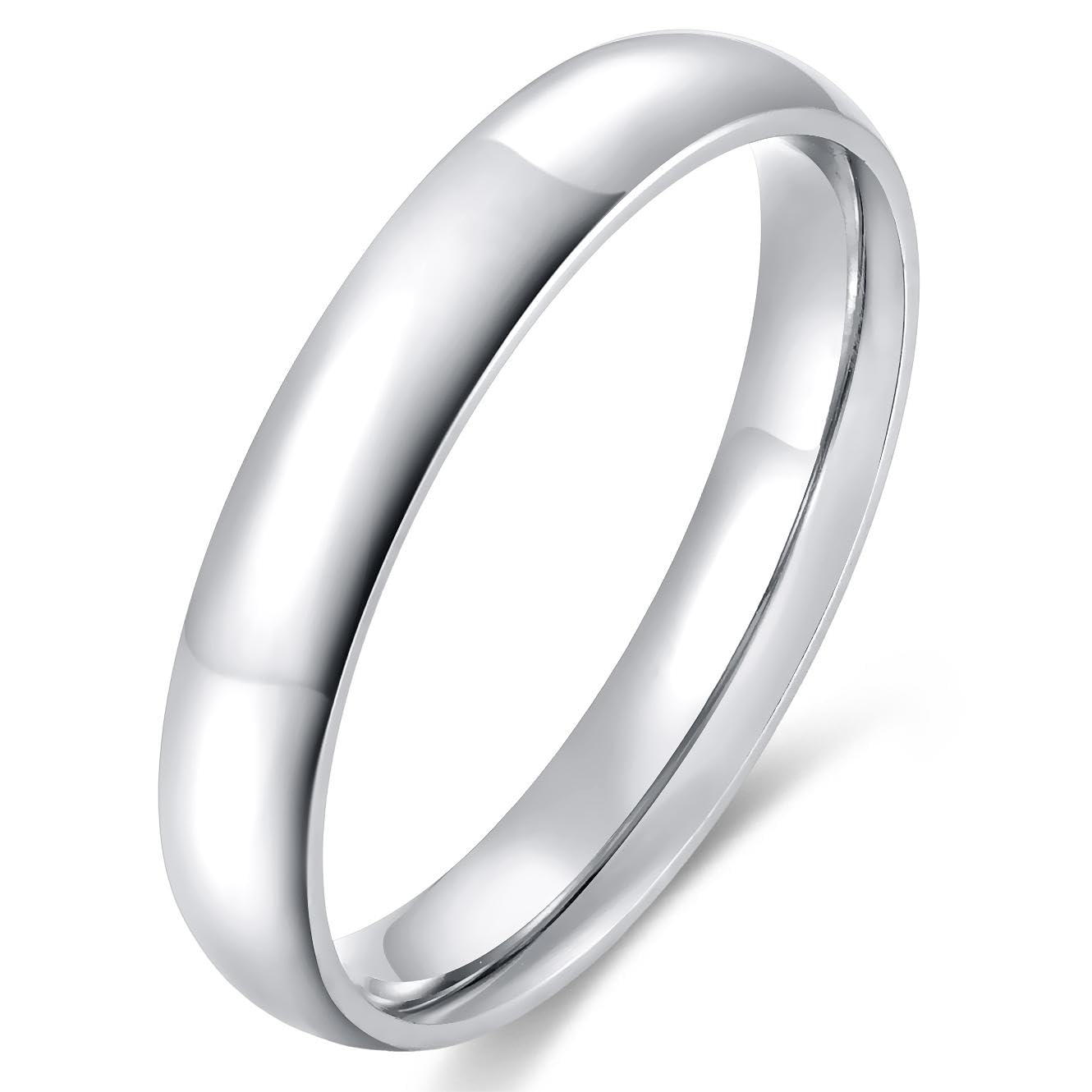 Dmond wind 4mm 6mm Stainless Steel Ring Plain Dome High Polished Wedding Band Comfort Fit Size 4-12