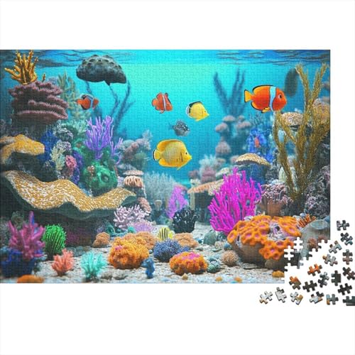 Arrecife de Coral Peces Puzzle para Adultos Puzzle de 1000 Piezas Papel Relajante Familia Decorativo 38x26cm/1000pcs