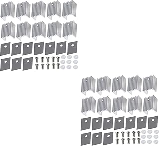 OSALADI 20 Pcs Triode Radiator Cooler Fin Chip Radiator Heat Sink Radiator with Tape Ic Chip Cooler CPU Heatsink Heating Sink Heatsink Cooling Cooler Metal Cooler Aluminum