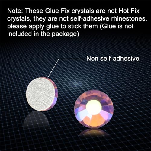 Image of Crystal Flatback Rhinestones for Crafts 3.2mm SS12, Light Purple AB | Glue Fix, 1440pcs Glass Rhinestones for Bedazzling, Clothes, Tumblers, Nail Art, Shoes, Bags, Caps & Accessories Decoration
