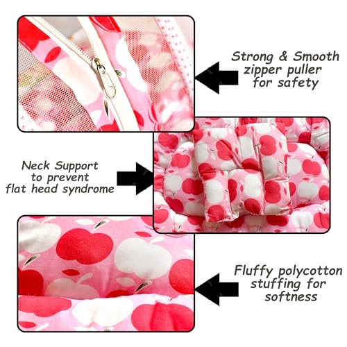 Image of VParents Baby Feeding Pillow Bedding Set with Mosquito net and Sleeping Bag Combo Cheeky Cheeky (Pink) 110503