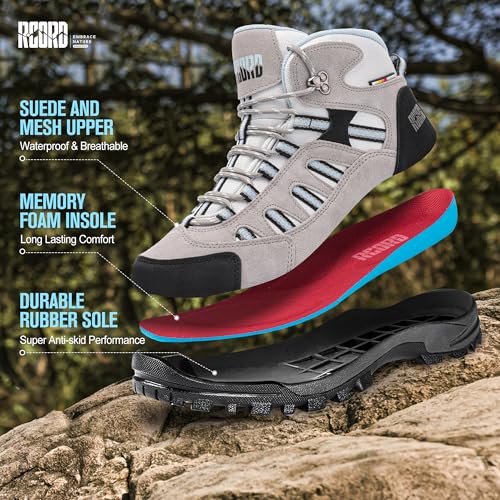 Image of R CORD Hiking Boots Women Waterproof Non-Slip Womens Hiking Shoes Comfortable Outdoor Womens Hiking Boots Walking Boots Hiking Shoes Women