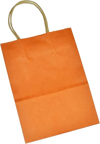 Miniatura 2 de Bakepacker 32pcs pequeñas bolsas de papel de regalo con asas 8.26 "× 6 "× 3.15" bolsas pequeñas naranja Kraft bolsas