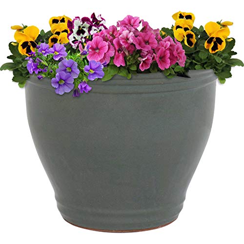 Sunnydaze Large Ceramic Plant Pot 15 inch