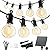 Minetom Solar Outdoor Lights - 38 Ft Solar String Lights with 15 G40 Shatterproof LED Bulbs, Commercial Waterproof Solar Powered Patio Hanging Lights for Outside Backyard Garden Decor