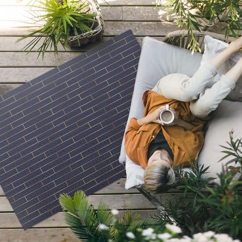 Tapis vinyle extérieur 80x120 rectangle aspect bois chic - 3