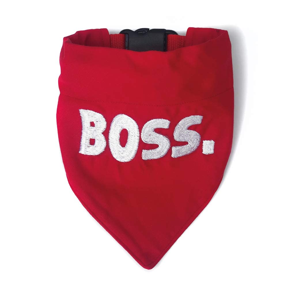 That Dog In Tuxedo BOSS Dog Bandana/Scarf with Adjustable Dog Pet Collar (Red, Size - S) (B079CDR8PH) Amazon Price History, Amazon Price Tracker