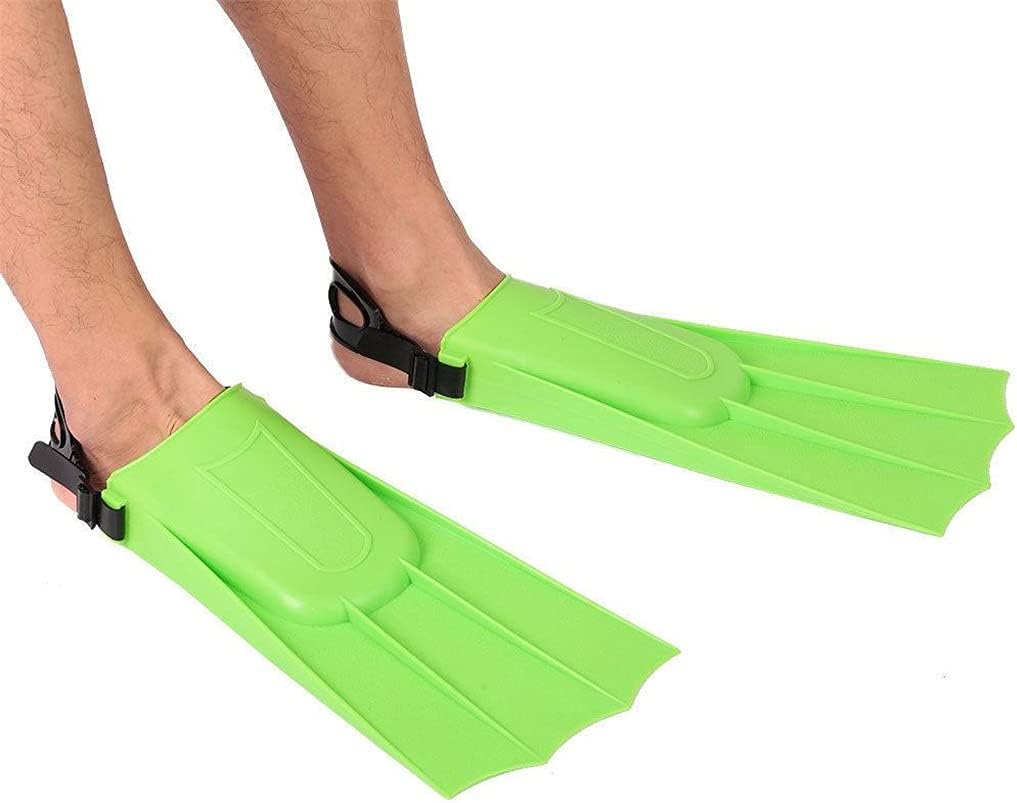 1 Pair Professional Swimming Fins Short Adult Snorkel Swimming Fins Kids Flipperswater Sports Equipment Set Adjustable Heel (Color : Green Size : Large)