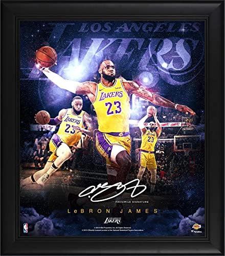 LeBron James Los Angeles Lakers Framed 15″ x 17″ Stars of the Game Collage – Facsimile Signature – NBA Player Plaques and Collages