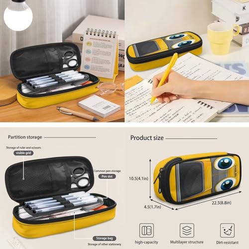 Cartoon School Bus Print Kids Backpack Set with Lunch Box Pencil Case for Boys Girls Elementary Primary Schoolbag Set of 3 Satchel Rucksack Casual Shoulder Bag Daypack4