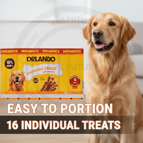 Orlando Chew Sticks With poultry Rich in Protein Easy To Portion for Medium & Large Dogs 176g - Pack of 1 (16 Treats) 75% Meat Mega pack - Image 5
