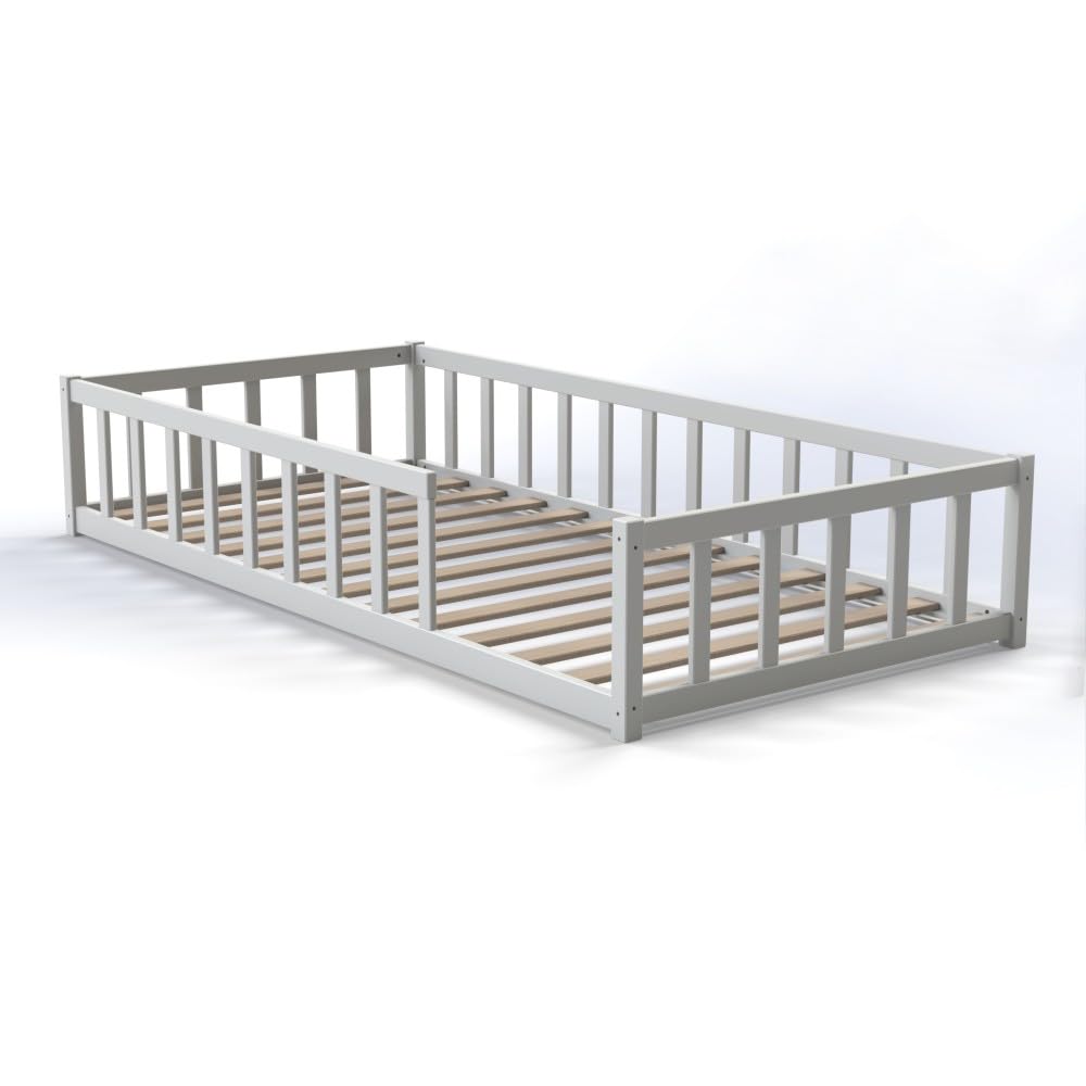 Cama Nino 90x190 Weber Industries z Somier y Barrera Blanco