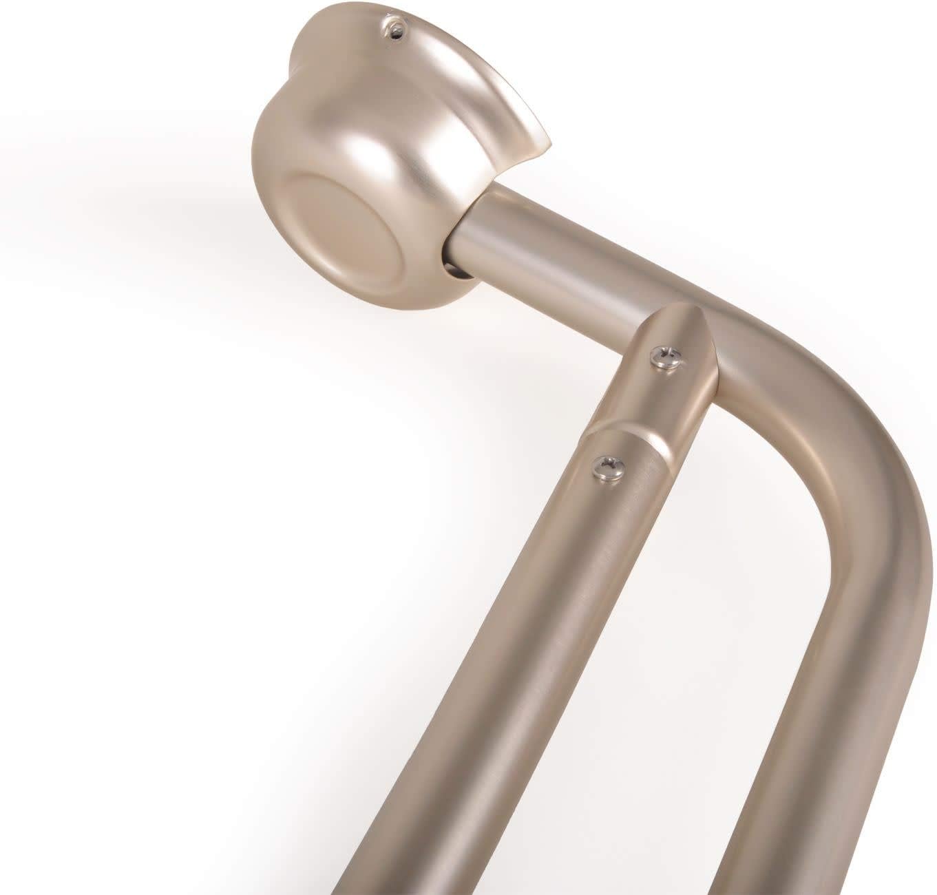 JACUZZI Aluminum Curved Double Shower Curtain Rod, Adjustable 60-72 Inches, Chrome Finish, Expands Shower Space, Rust-Free Construction, Easy Installation, Ideal for Alcove Showers