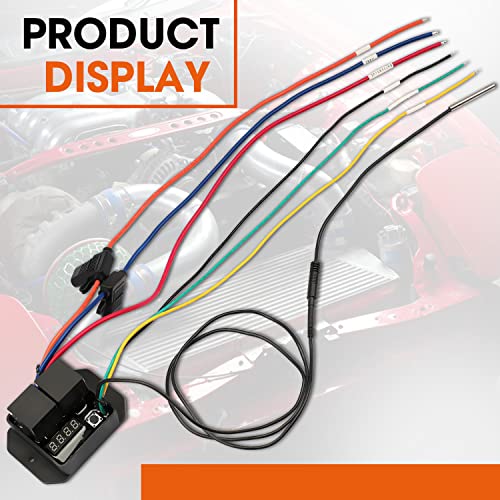 Digital Radiator Fans Controller Swith 12V And 24V, Adjustable Temperature Range Digital Electric Thermatic Fan Switch Kit (Part #0444) #TOP6