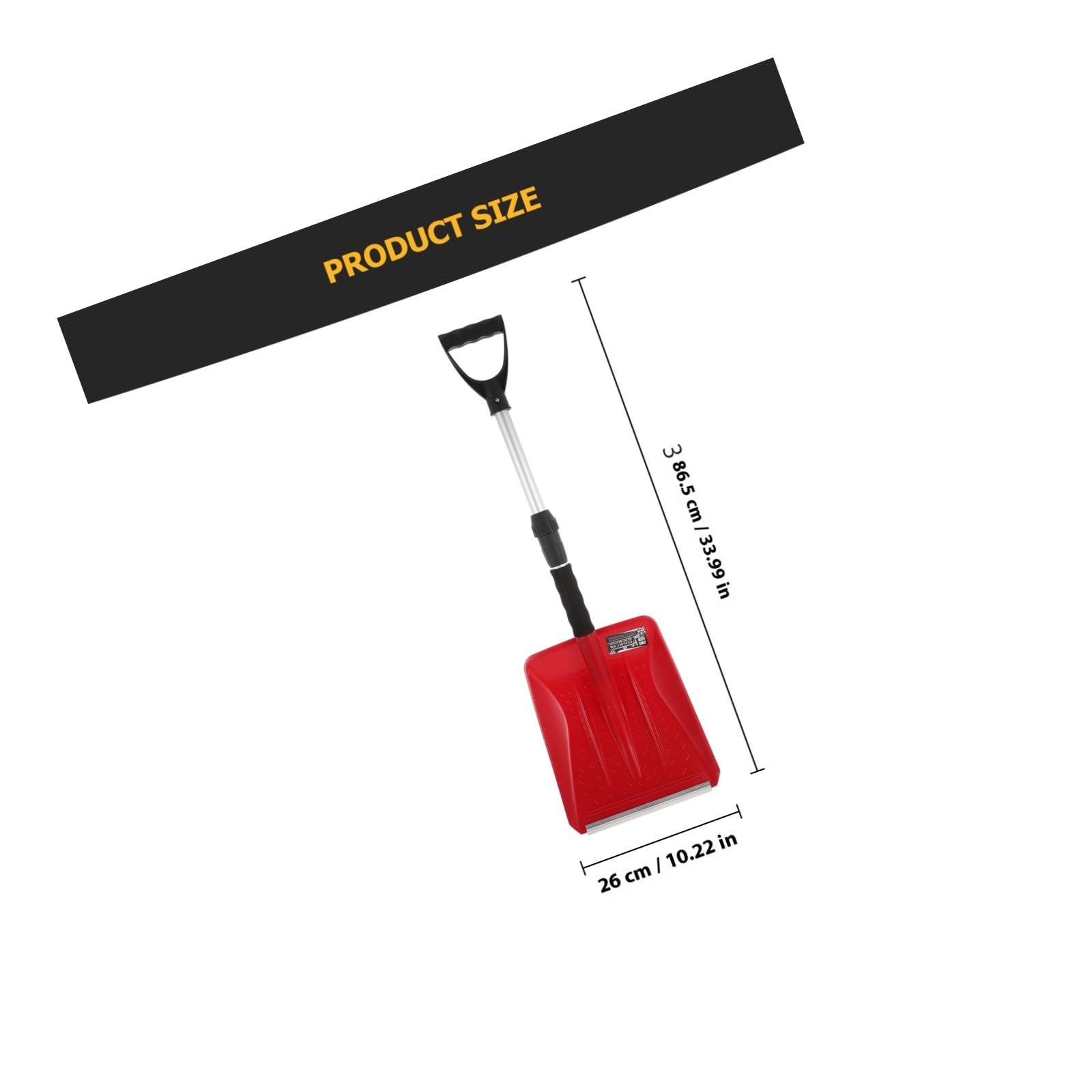 BESPORTBLE Pelle à Neige Rétractable en Plastique Manche en Aluminium Outil de Déneigement Hivernal Compact et Léger Accessoire Rouge pour Voiture et Camping-Car Truelle à Boue