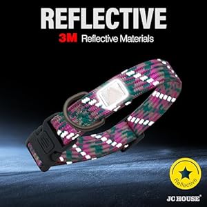 Reflective Dog Collar Neck 1625 Adjustable Soft Nylon Collar with Safety Lock for Medium Large Dogs Pink L  Cucciolini Doodles Reflective dog collar neck 16 25 adjustable soft nylon collar with safety lock for medium large dogs pink l   cucciolini doodles